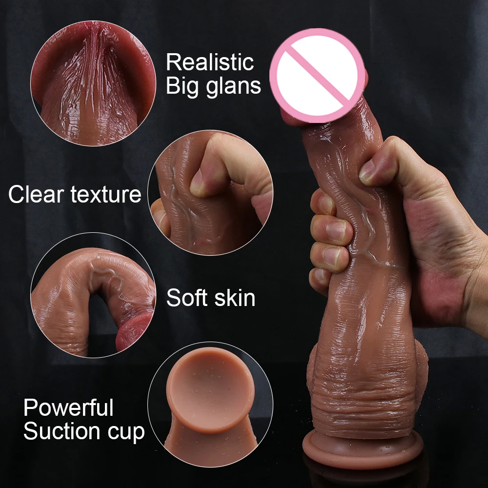 Consolador de glande grande realista para mujeres, pene largo suave, pene enorme para adultos, ventosa, Juguetes sexuales anales para mujeres, Vagina, punto G, estimulación del orgasmo, nuevo