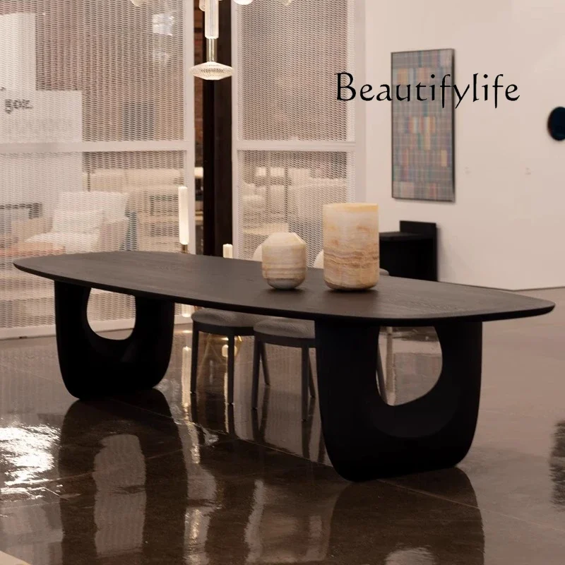 

Французский обеденный стол из массива дерева, черный, средневековый, длинный, в стиле ретро, особой формы, нестандартной формы, ореховый, светлый, роскошный прямоугольник