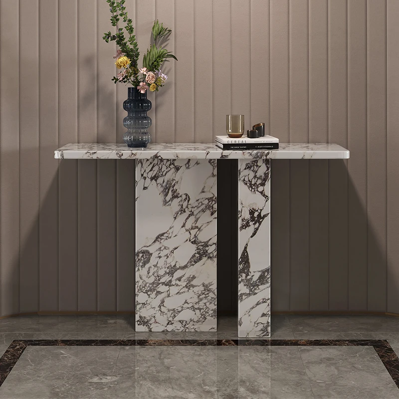 

"Luxury Carrara Marble Console Table - French Style Entryway Hall Table & Console Table，Custom White Marble Wall Table"