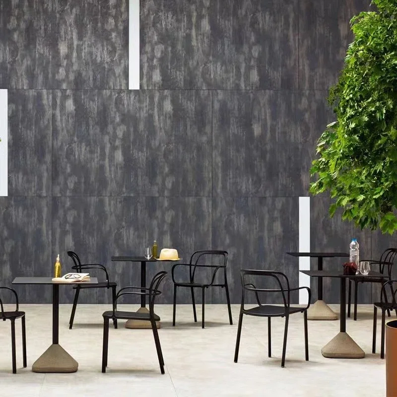 Modern minimalist kafe çimento masa, kare masa, dış mekan masası