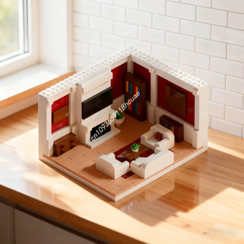 

419 шт. MOC, модель для семейной комнаты, строительные блоки, строительная сборка, сделай сам, креативная идея, игрушки, кирпич, Рождественский подарок для детей