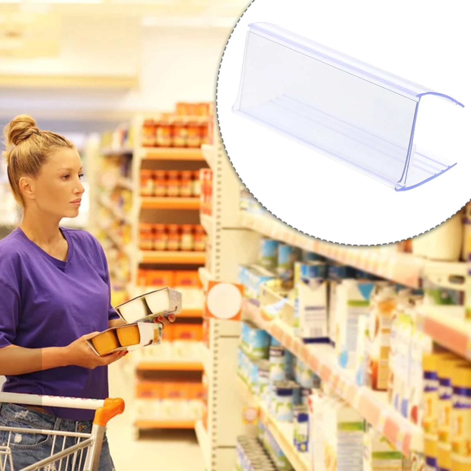 

25 Pcs Price Tag Display Board Holder Transparent Plastic Retail Supermarket Shelf Label ganizer Practical