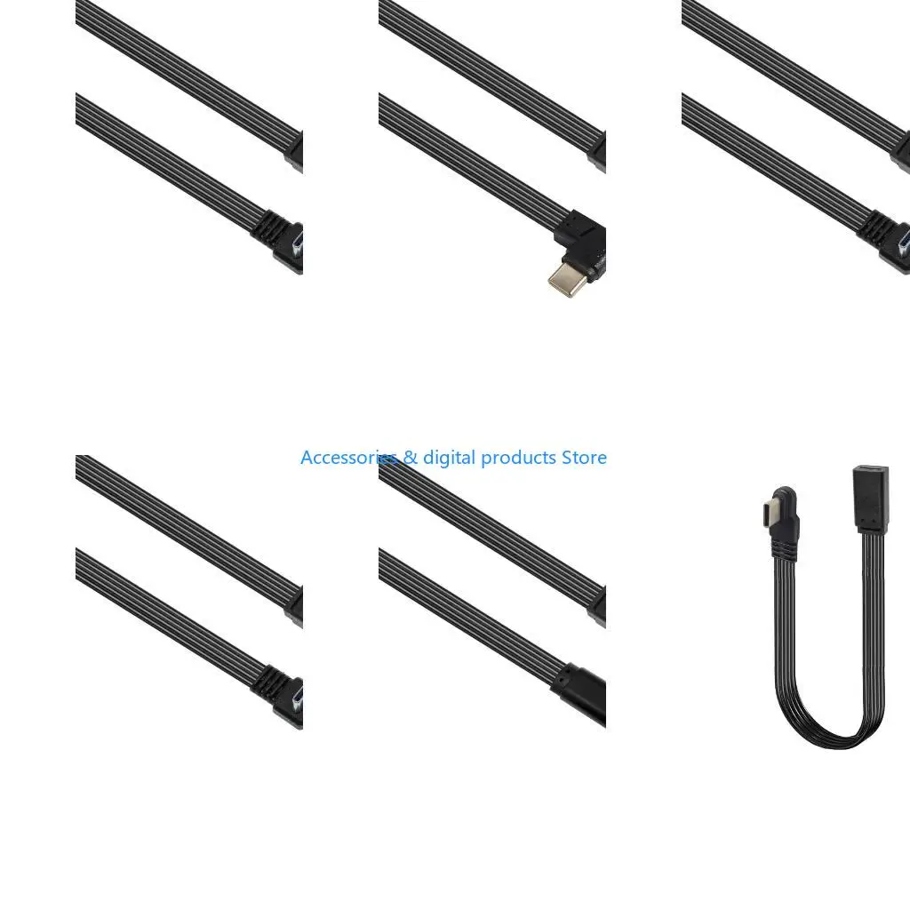 77JD 45W 480Mbps Type C to Type C Charging Data Cable Flexible Cord Data Transfer Wire Flat Charging Cable 10/20/30/50/100cm