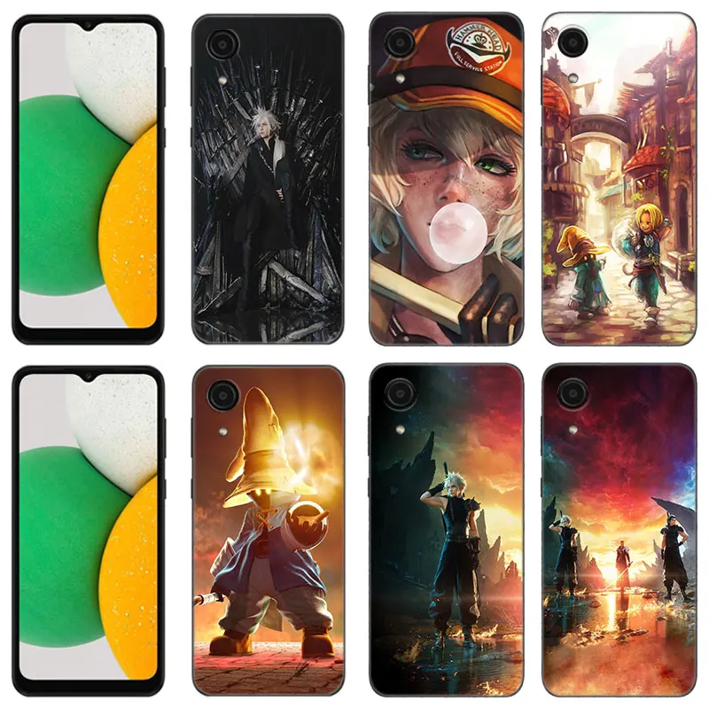 Game Final Fantasy Black Silicone Phone Case For Samsung Galaxy A01 A03 Core A04 E A02 A05 A10 A20 A21 A30 A50 S A6 A8 Plus A7 