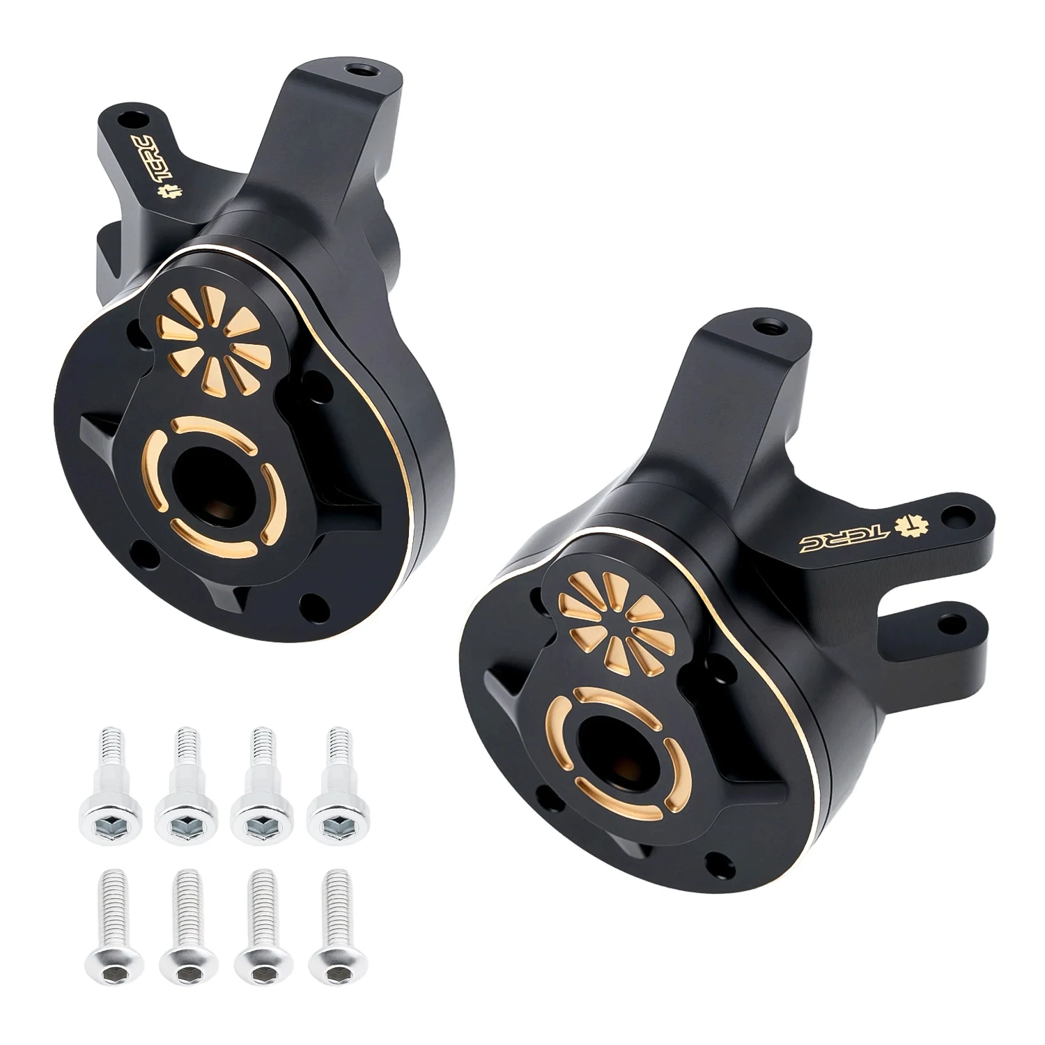 

TCRC Brass Front Steering Knuckles Outer Portal Cover+Inner Portal Cover Housing 224g/Pair Weights for Axial 1/8 AXP8