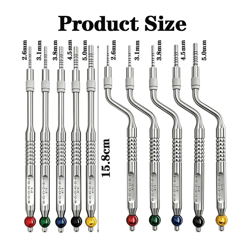 Dental Maxillary Sinus Lifting Osteotomes Kit Bended Extruder Concave Tips Stainless Steel Dentistry Tooth Extraction Tool