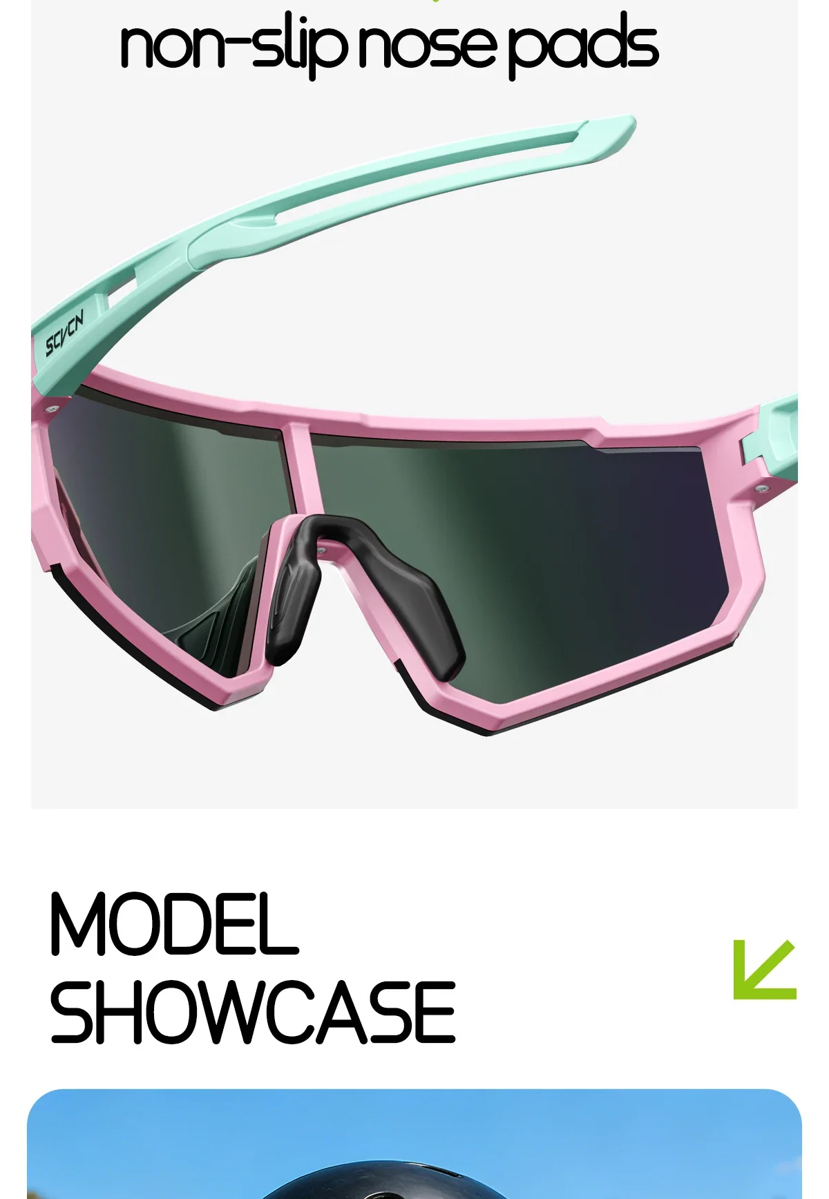 SCVCN Outdoor Kinder Photochrome Sonnenbrille Polarisierte Fahrradbrille Sport UV400 Jungen Baseball-Brille Lauf- und Wanderbrille – Detail 11
