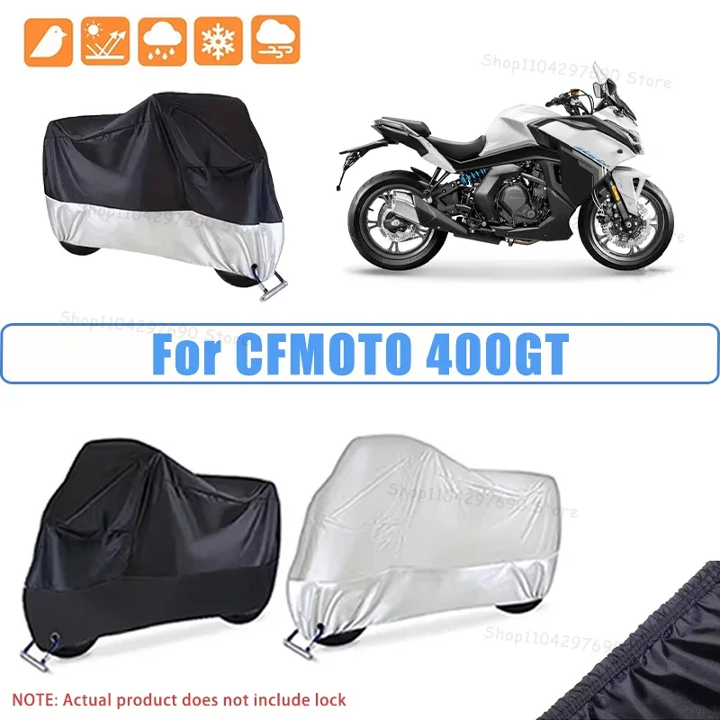 210D Oxford Motorcycle Cover Waterproof All Season UV Protection For CFMOTO 400GT Anti-Tear Windproof Motorbike Cover