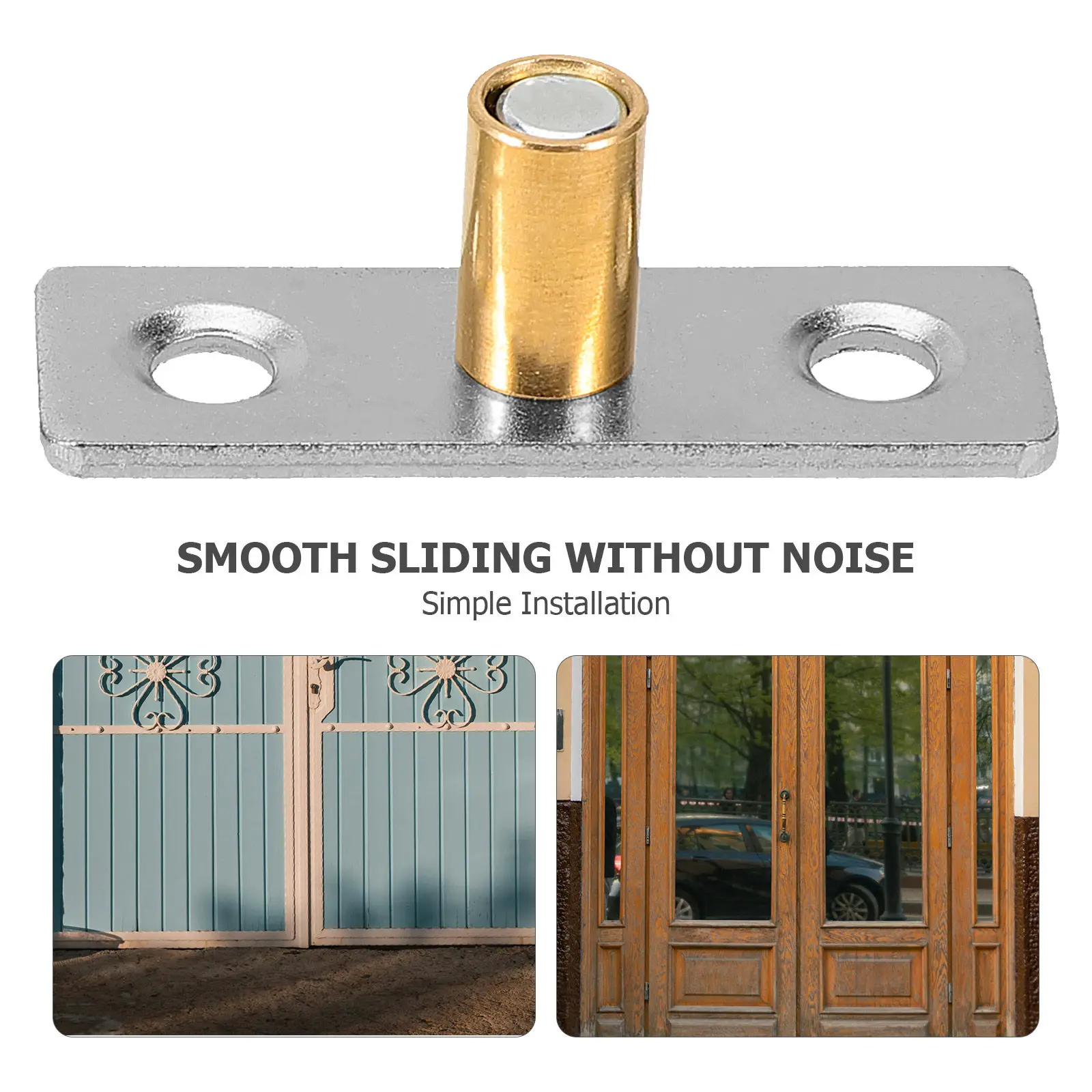 2Pcs Barn Door Floor Track Sliding Closet Door Bottom Guide Heavy Duty Metal Roller Hardware Smooth Noiseless Operation Easy