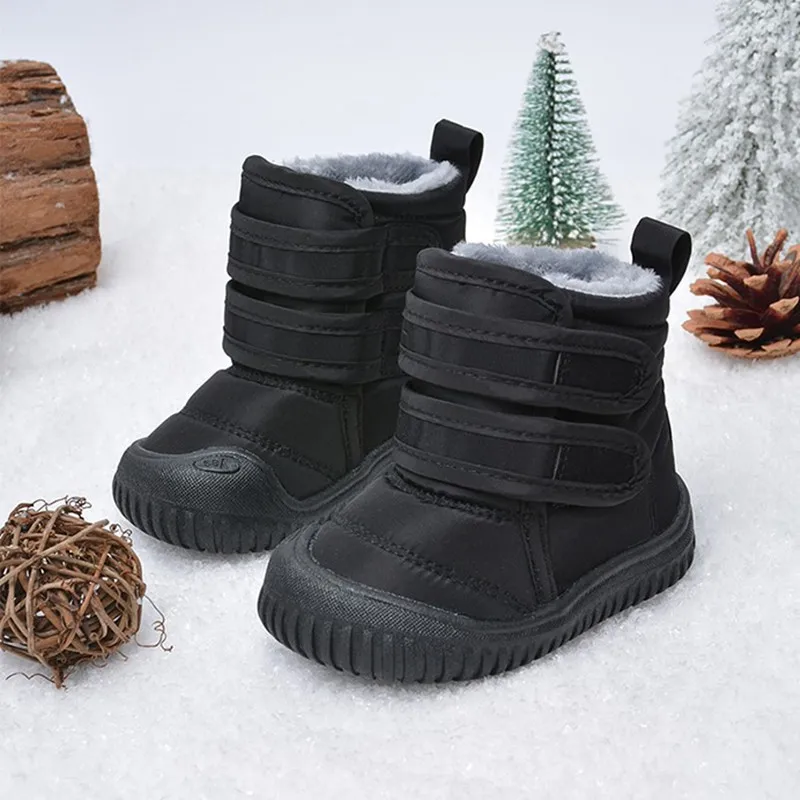 Unisex Kids Winter Outdoor Waterproof Long  Plush Shoes Boys and Girls Good Quality Snow Boots EW8090