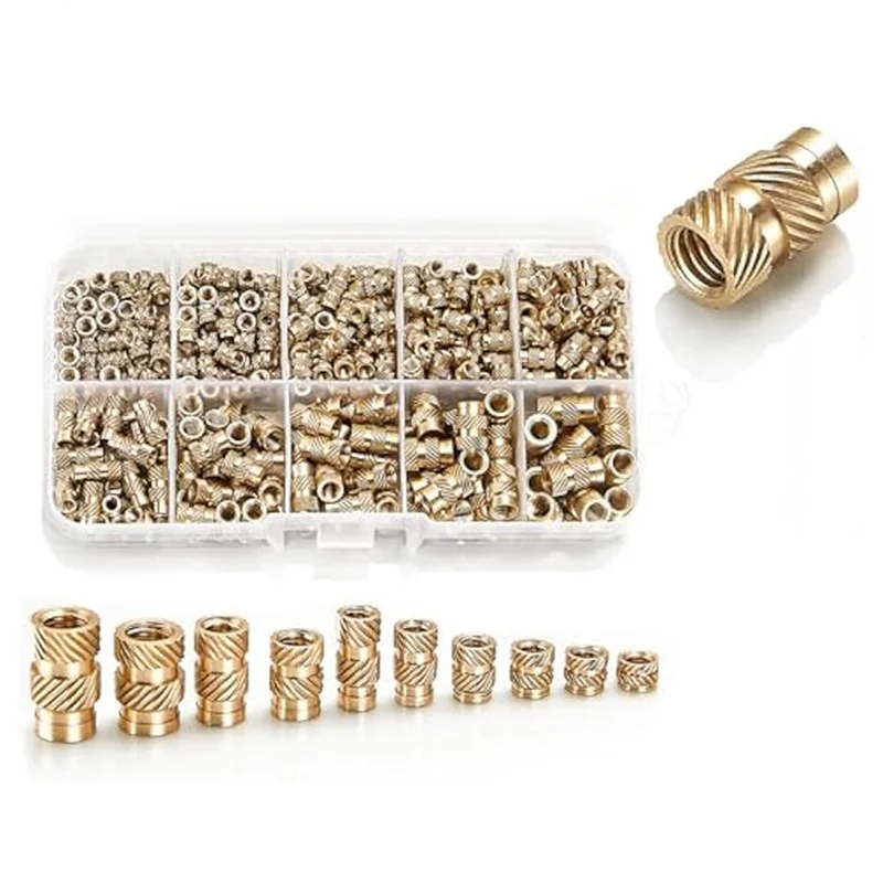 A67P-420Pcs M3/M4/M5 Threaded Inserts Assortment Kit For Components,Brass Knurled Nuts,Insert By Heat Into Plastic Parts