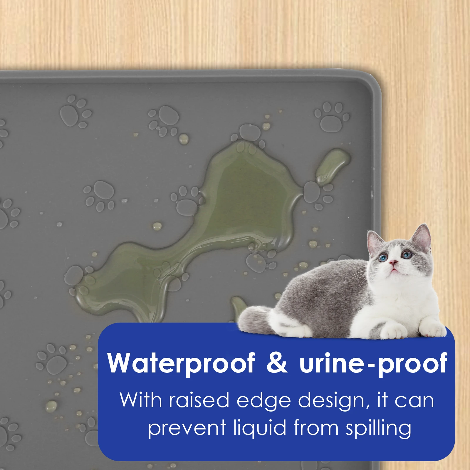 Cat Litter Mat Pet Toilet Waterproof Silicone Non Slipping Wear-Resistant Washable Pet Litter Mat Clean Supplies