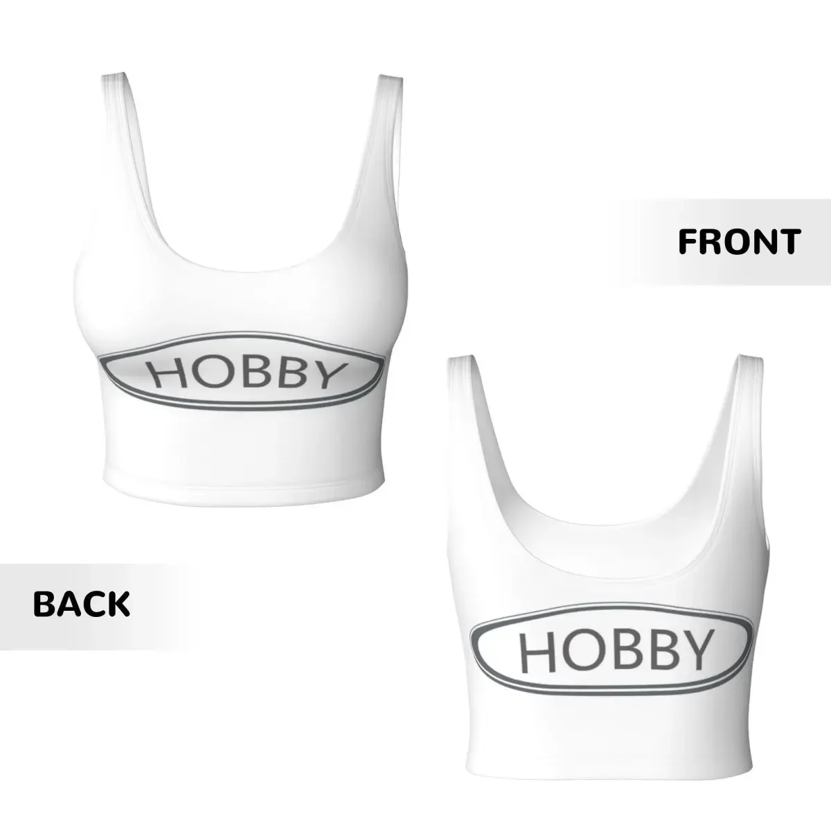 Custom Hobby Women Sports Vest Bras Gym Workout High Impact Yoga Crop Tank Tops