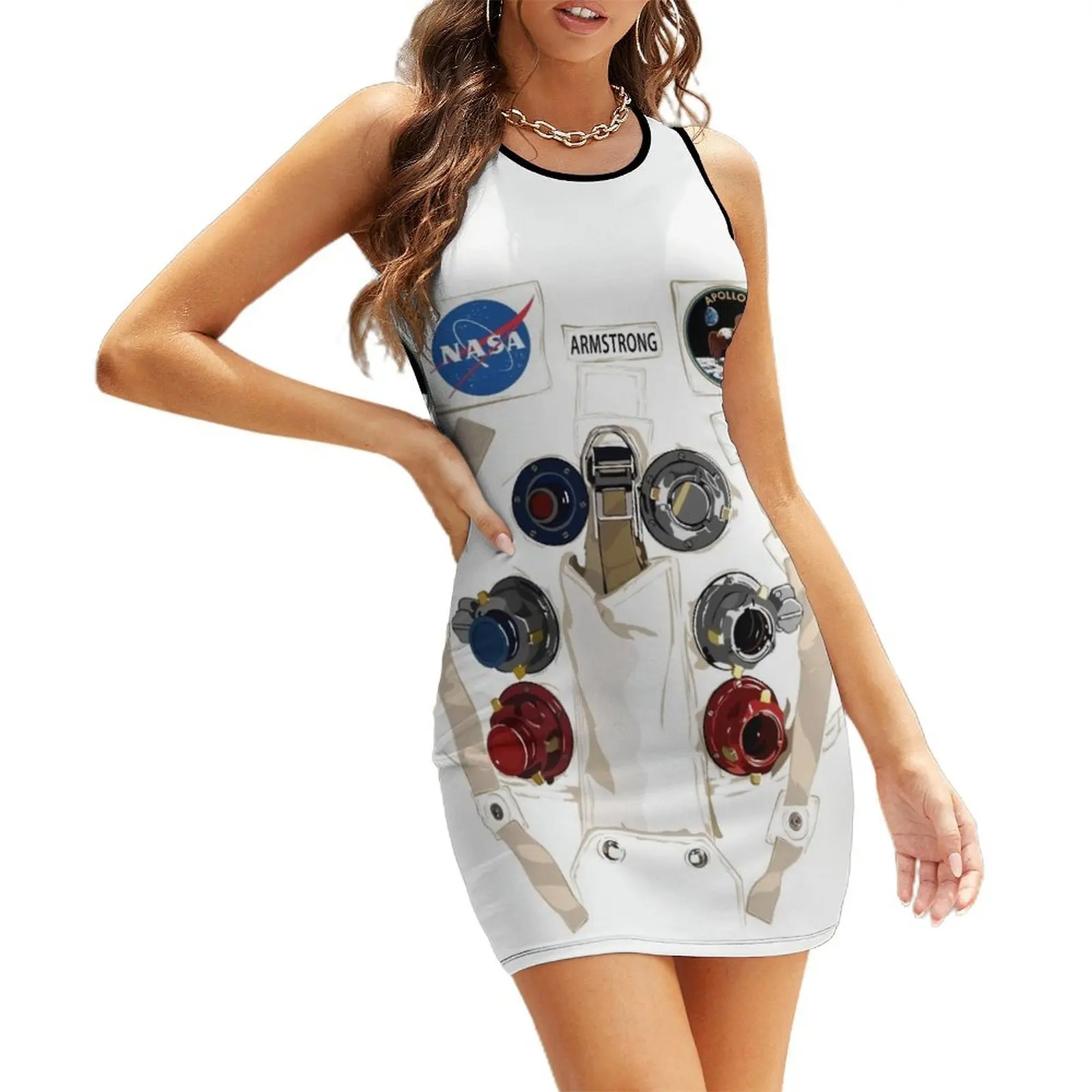 

Neil Armstrong NASA Astronaut Spacesuit Sleeveless Sundress birthday dress for women Woman fashion clothes for women