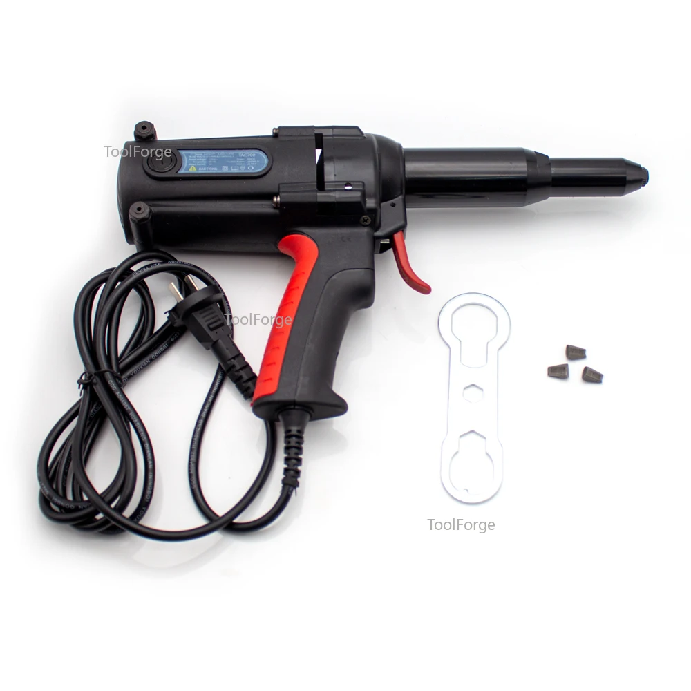 AC 220V Heavy Duty Electric Rivet Gun Nail Gun Riveting Tool Electrical Blind Riveter 600W 4.0-6.4MM 16000N Stroke 25MM
