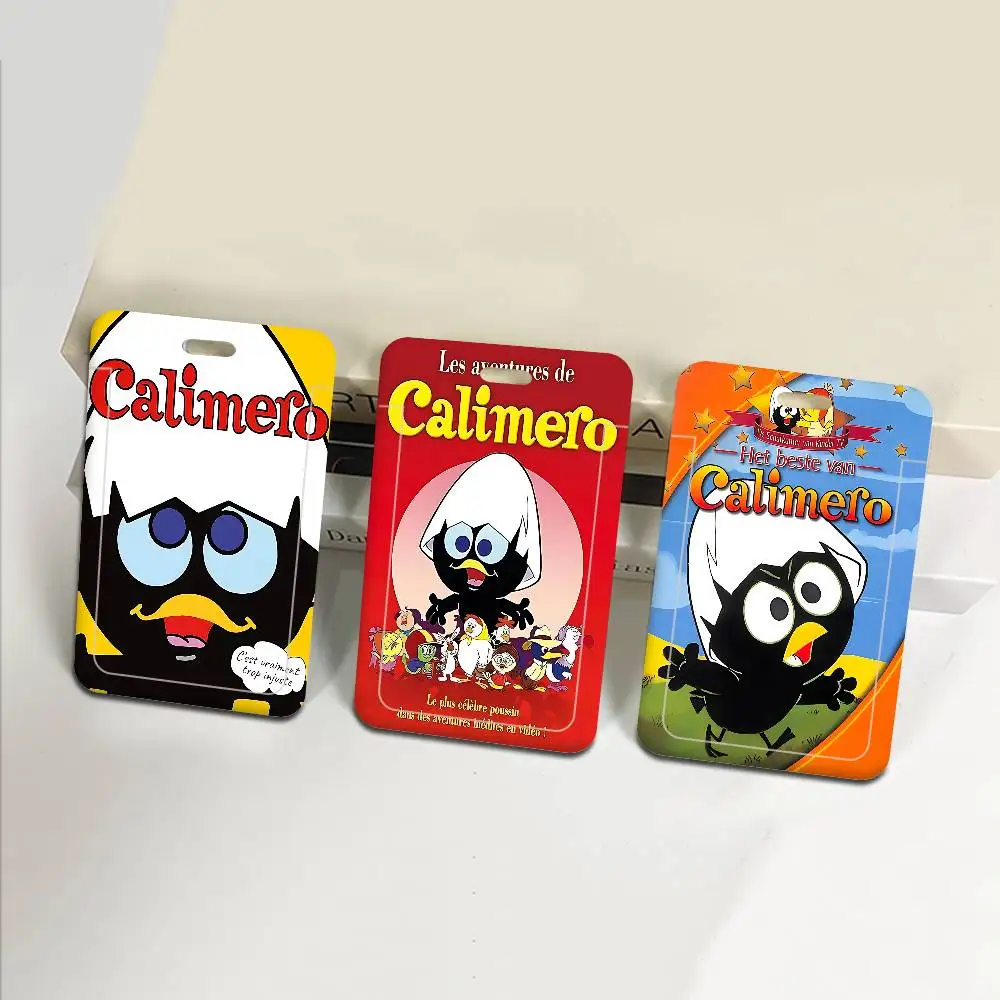 

Cartoon C-Calimero Holder ID Name Tag Cover Company Work Card Holder for Staff Employees Bus Card Sleeve with Lanyard