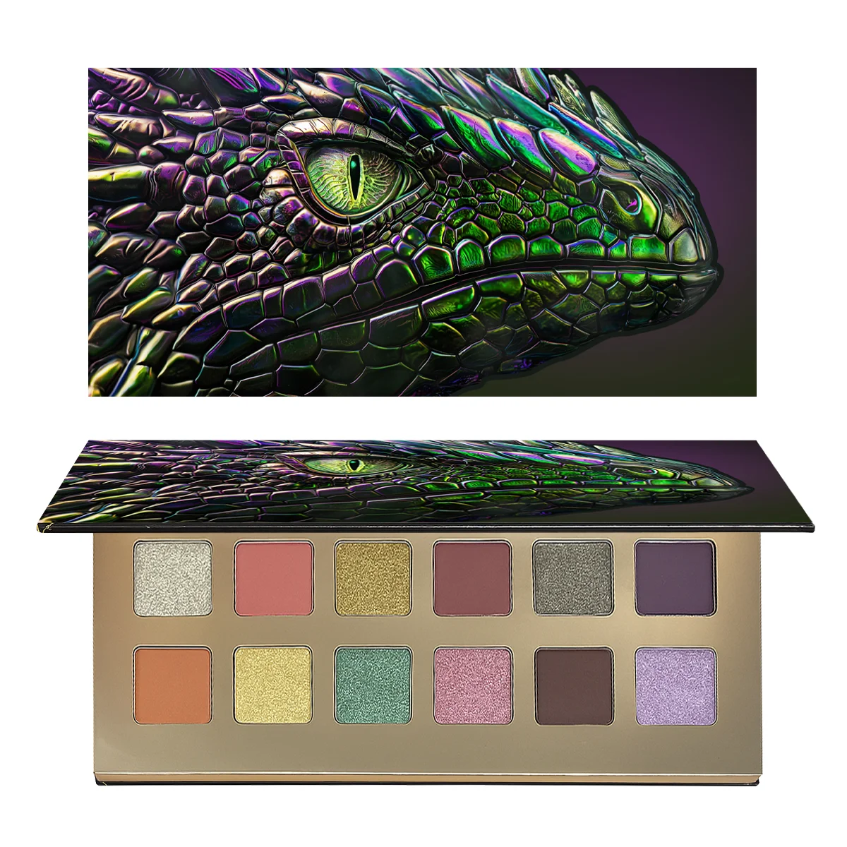Palette de fards à paupières caméléon 12 couleurs, paysage de couleurs élevé, mat et scintillant, imperméable et résistant à la sueur, parfaite pour les scène et les parties