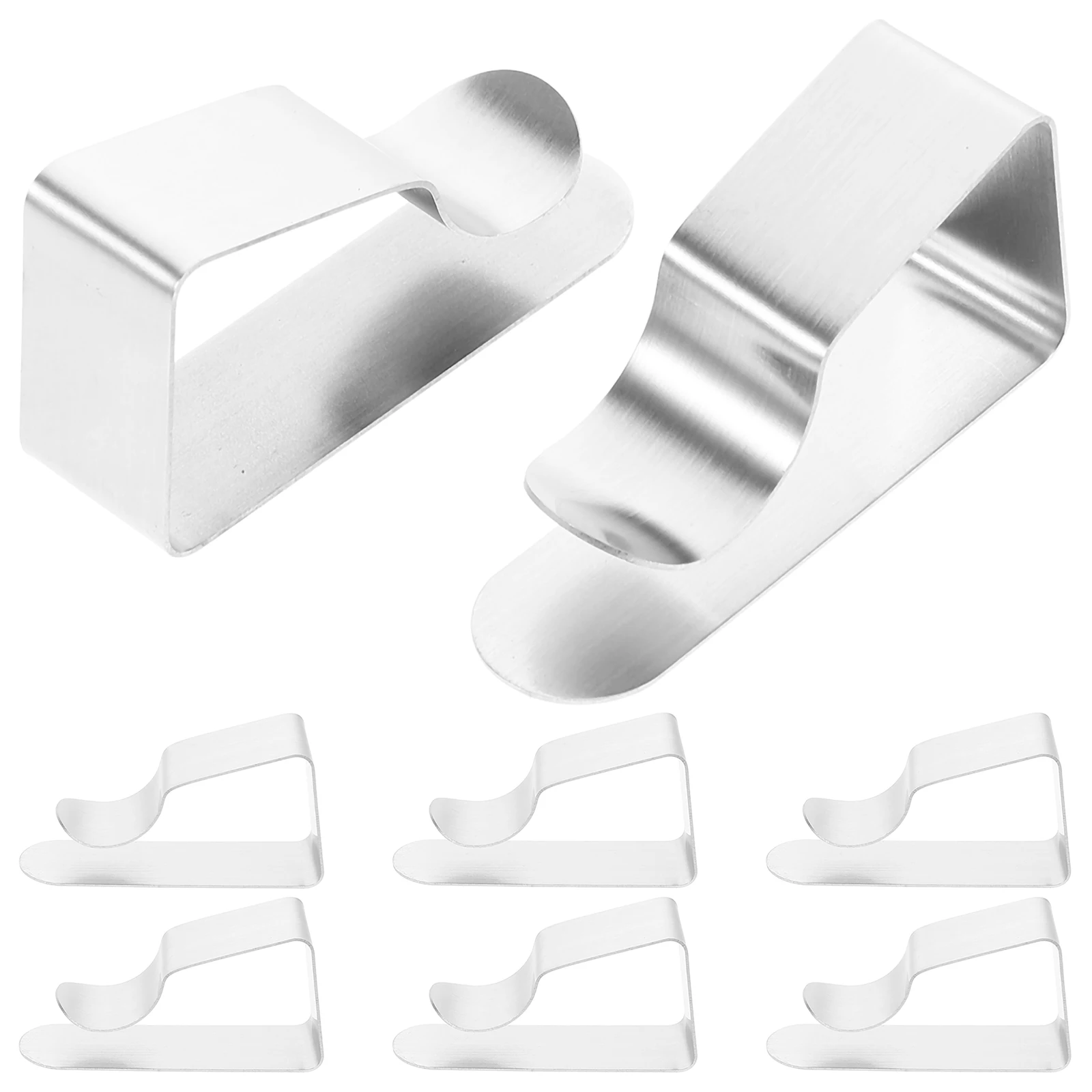 

8pcs Trapezoid Tablecloth Clips Stainless Steel One-piece Fasteners Secure Grip Outdoor Stabilizers Holders Kitchen Bar