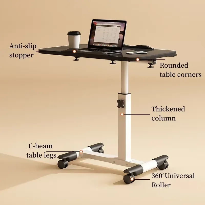 Multifunctional Bedside Desk Bedroom Simple Mobile Study Small Table Foldable Rotating Lift Computer Bracket Table