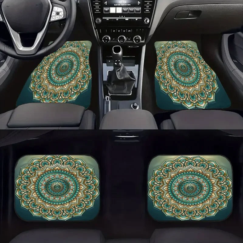 

Thick Material Mandala Pattern Car Floor Mats – Enhance Interior Space, Easy To Clean, Perfect For Decoration & Ideal Gift Choic