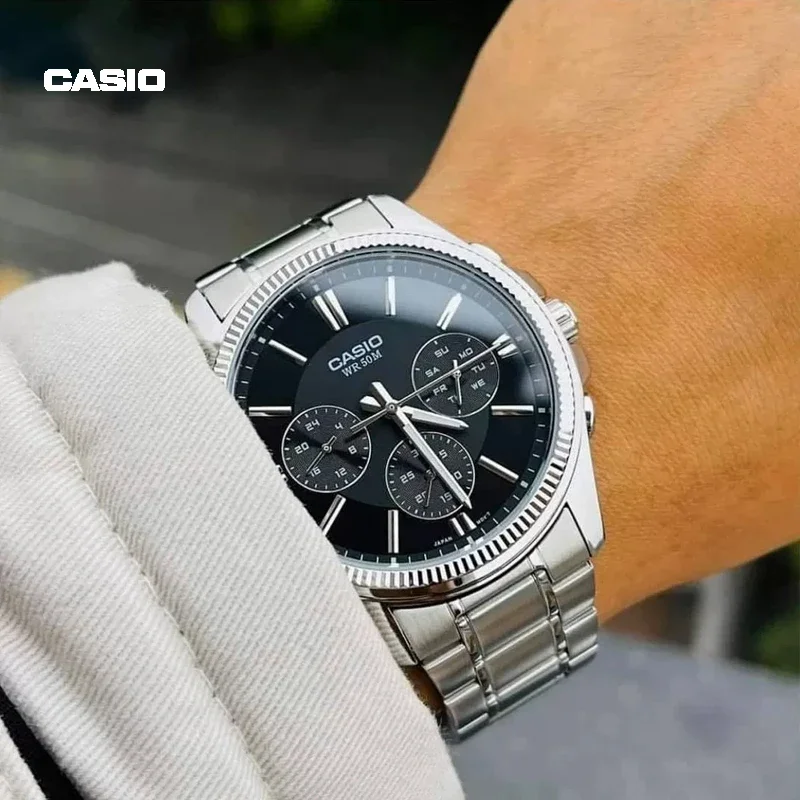 Casio MTP-1374D Classic Three Eyes Men\'s Quartz Waterproof Fashion Casual Business Simple Ladies Gift Versatile Date Week