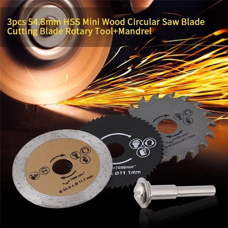 3pcs Out diameter 54.8 mm Mini Circular Saw Blade Metal Plastic Ceramic Wood Cutting Blade Woodworking saw blade Dropshipping