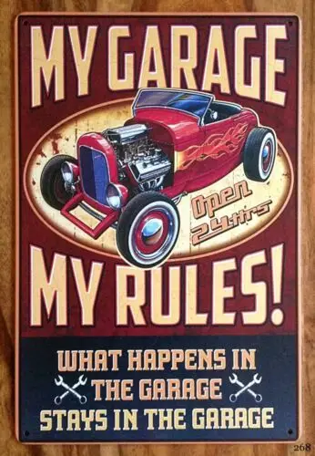 Garage Rules, Dont My Tools Vintage Retro Workshop Shed Metal Wall Sign-Aluminum