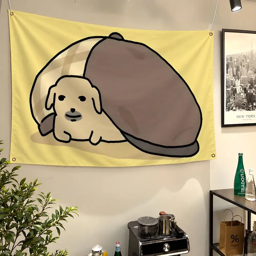 Meme Nudaeng Doodle Dog Funny Reactions Flags Wall Hanging Flag Banners For Birthday Parties Outdoor Bedroom Dorm Room Decor