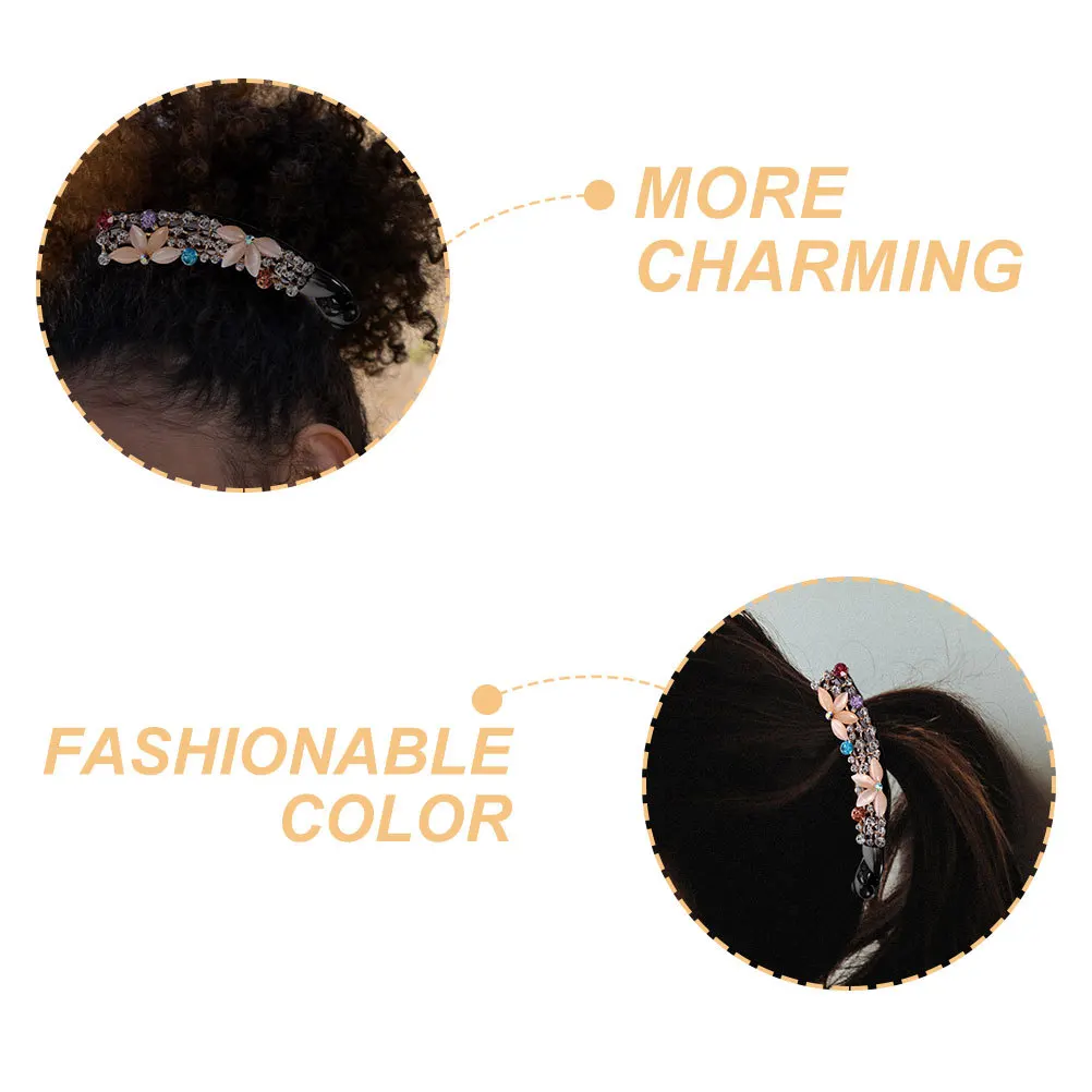 

2Pcs Rhinestone Banana Clips Hair Accessories for Women Lightweight Styling Clamp Suitable for Thick Curly Hair Party Wedding