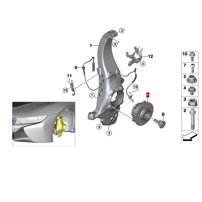 

31206874443 Wheel hub with bearing X1 X2 216i 218i 220i