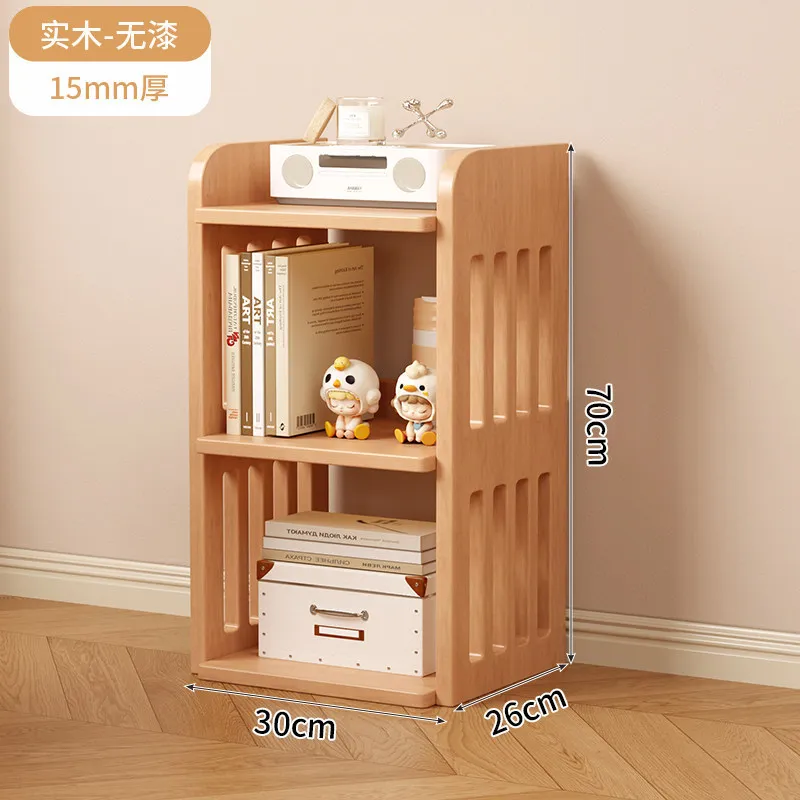 Solid Pine Wood Bookshelf Floor Standing Storage Rack Simple Living Room Kids Organizer Shelf School Bay Window Cabinet Furnitur