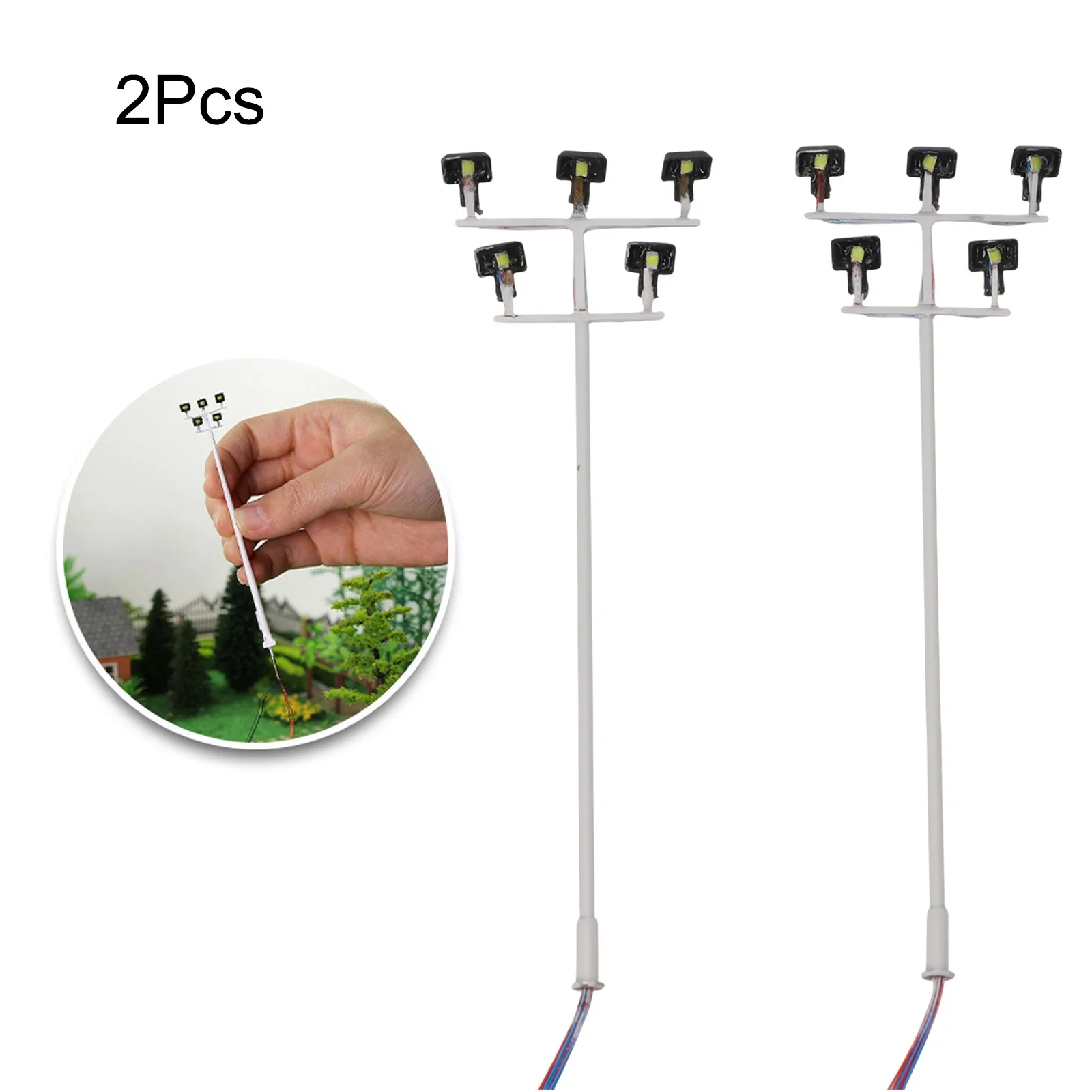 For Model Railway Field Street Light Lamp Model Home Decoration 10 Cm 1:150 2 Pack 3V Bright White High Quality