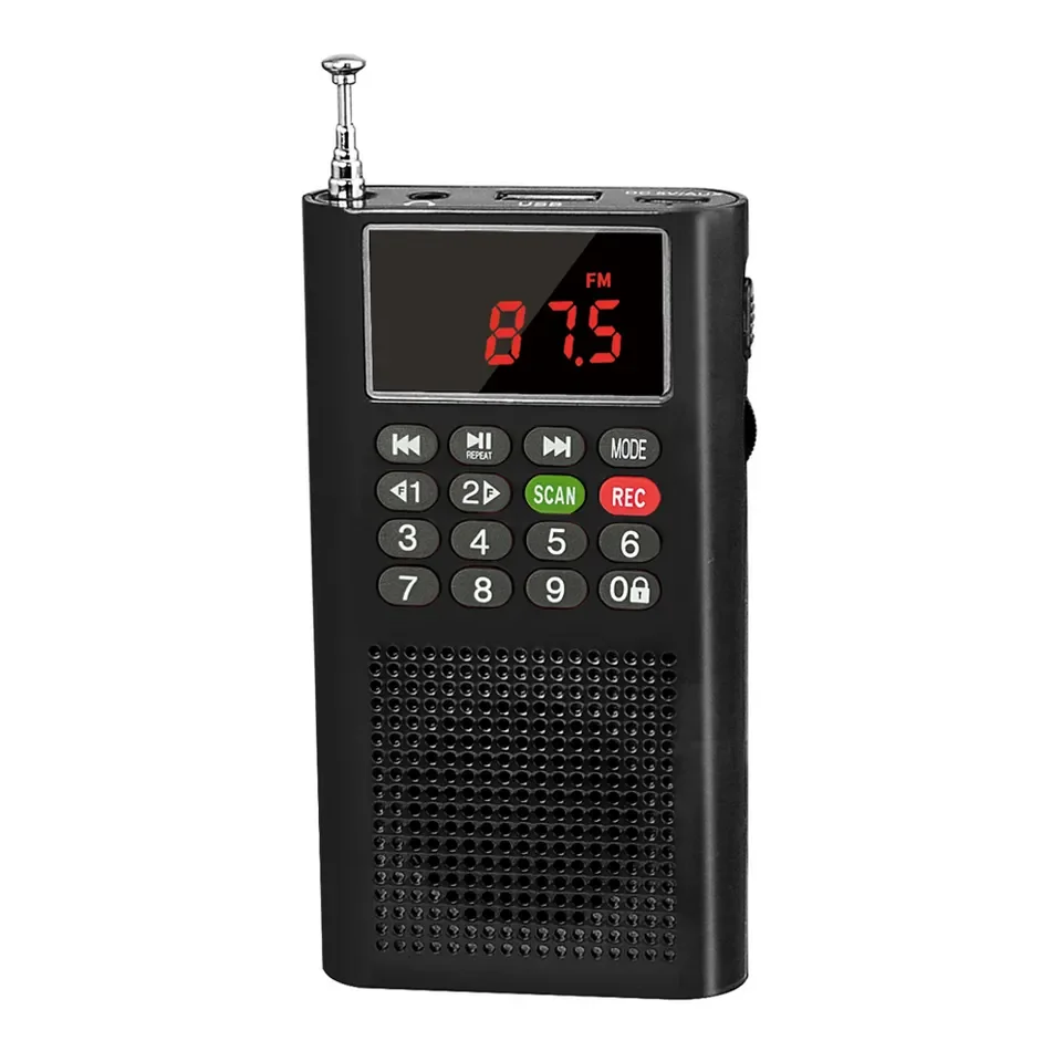 EONKO L-358 New FM Radio with TF USB Voice Recorder Recharging battery Type C Charging Port