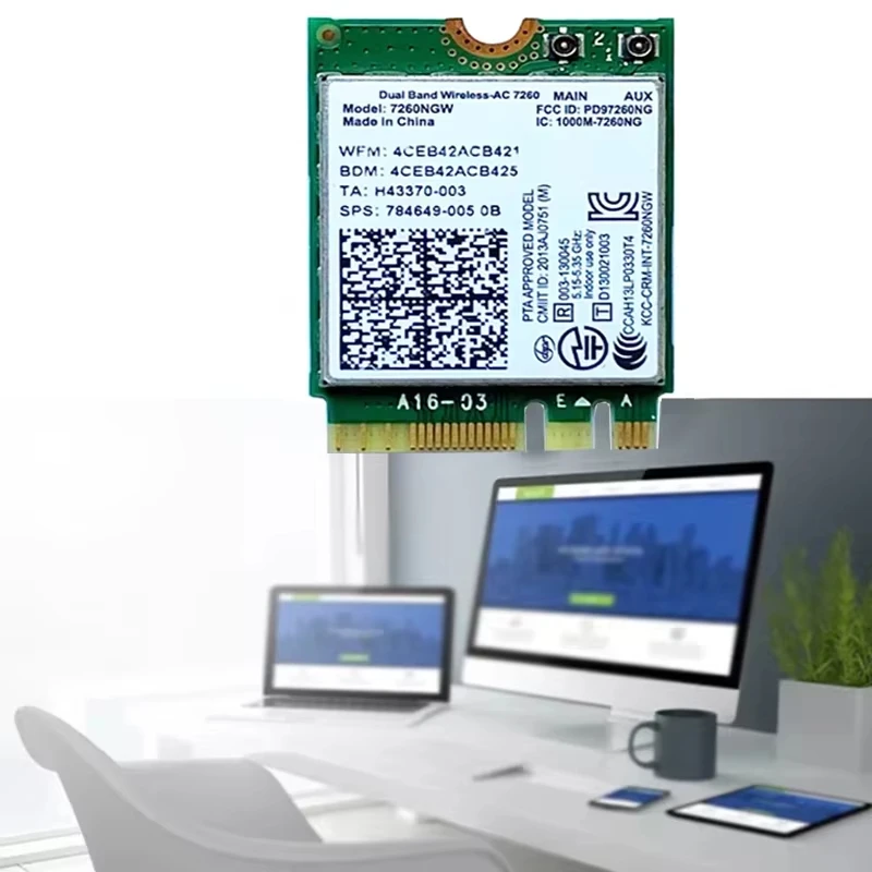 7260AC Bluetooth 4.0 WiFi Wireless Network Card NGFF M.2 Wifi Dongle 802.11AC Dual Band 2.4G 5G For Laptop 7260 7260NGW