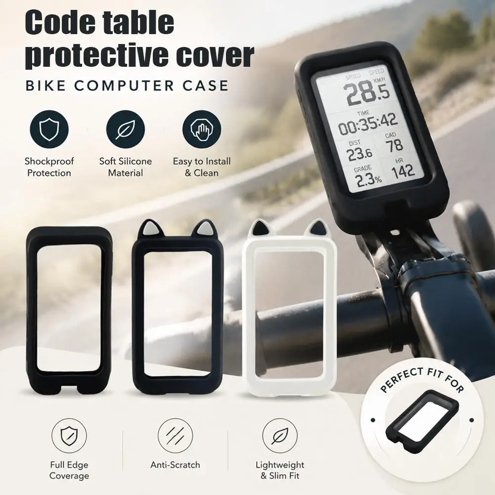 Coque en silicone pour compteur de vitesse de vélo BiNavi Air Cat Ears, design créatif, housse de protection pour compteur de vitesse