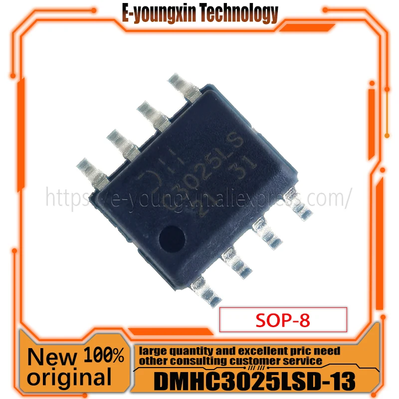 20-100PCS/Lot 100% New and Original DMHC3025LSD-13 DMHC3025LSD SOP-8 MOSFET 30V Comp ENH Mode H-Bridge 20V VGSS