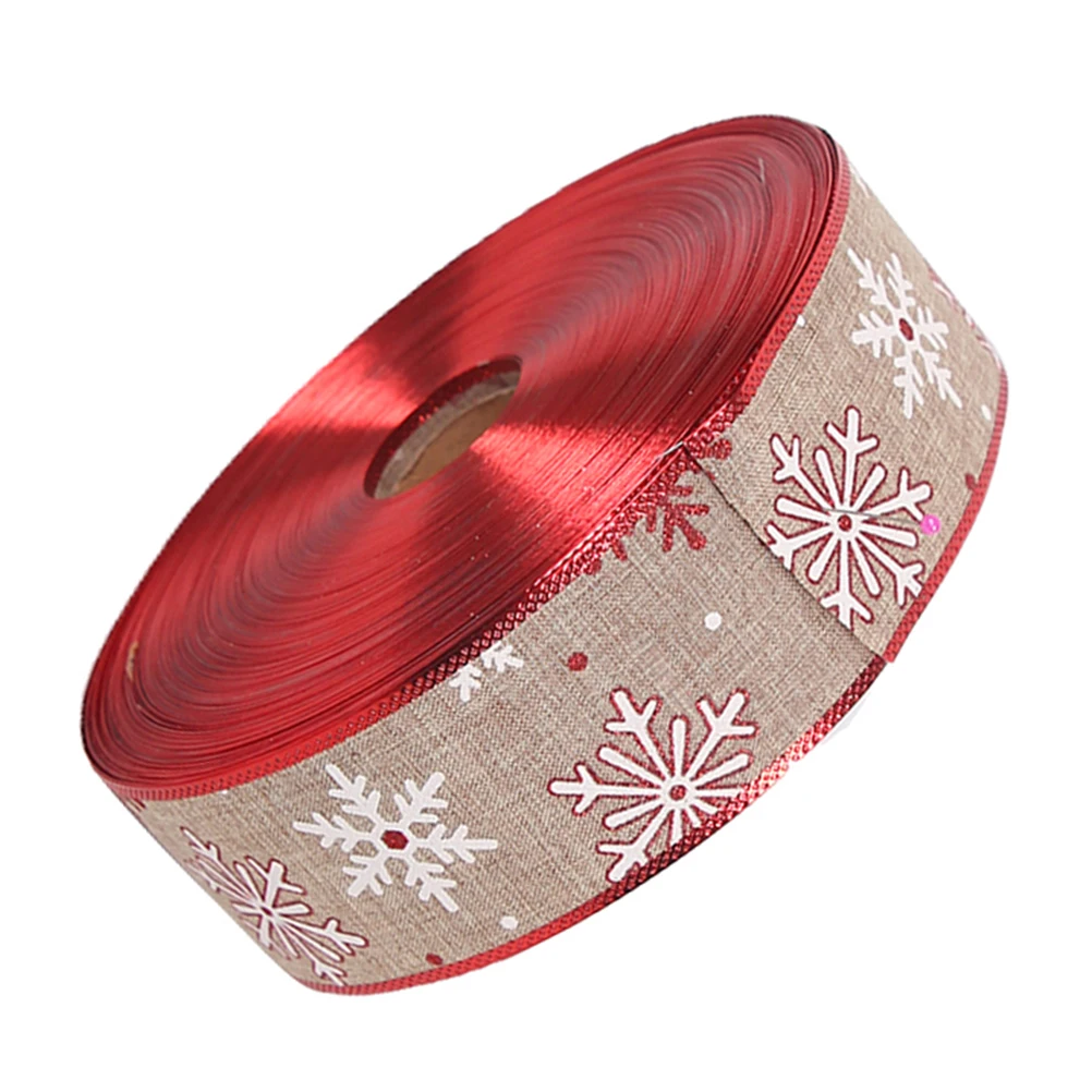 

1 pc Snowflake Woven Ribbon For Diy Wedding Christmas Gift Wrapping Decorative Hanging Craft Supply Multipurpose Burlap