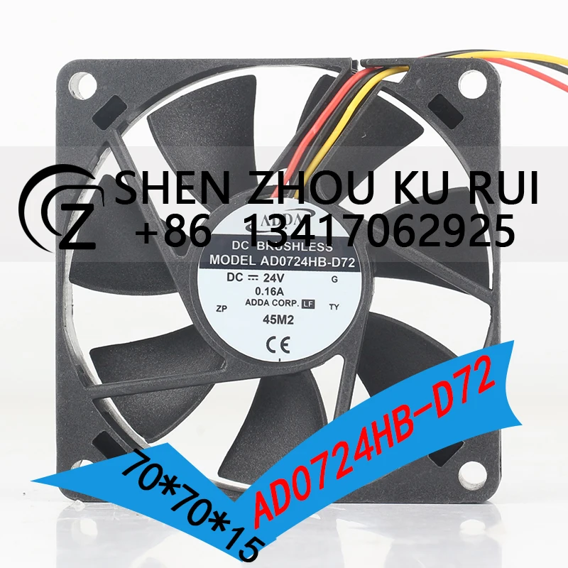 

Original ADDA DC24V 0.16A AC EC 7015 70X70X15MM 7CM three-wire alarm stop detection inverter AD0724HB-D72 cooling fan
