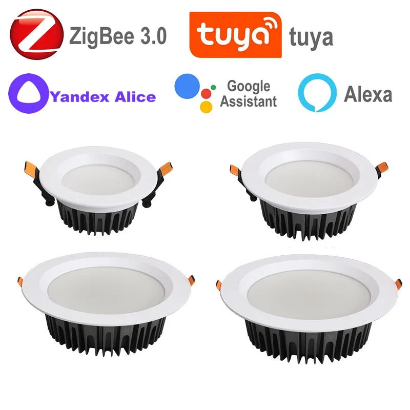 

Tuya Smart ZigBee Led Downlight 2MQTT Alice Assistant Hue Light Ceiling Lamp Bedroom Kitchen Spotlight Alexa Home Decor