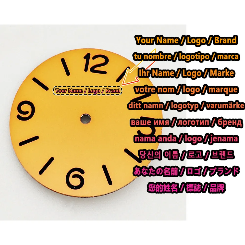 Customizable Brand Logo 38.8MM Dial Watch with Arabic Numeral Accessories for ETA6497/ST3600 Manual Movement