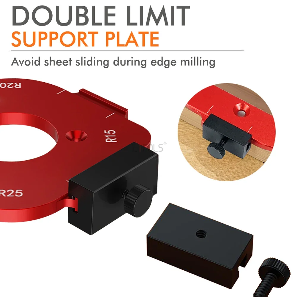 DMH-Woodworking Router Templates R10-R25/R30-R50 Radius Arc Angle Positioning Template Corner Radius with Trimming Knife Reusabl