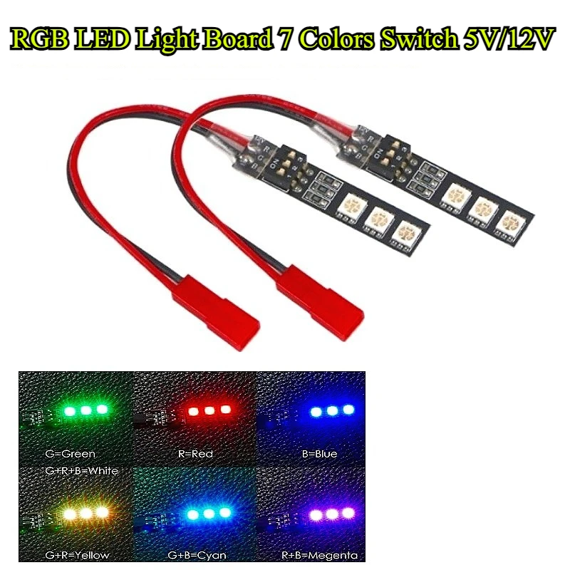 

1/3/5/10Pcs RGB 5050 LED Light Board 5V 12V 7 Colors Switch for RC drone kit hobby FPV racing quad Quadcopter Multicopter UAV