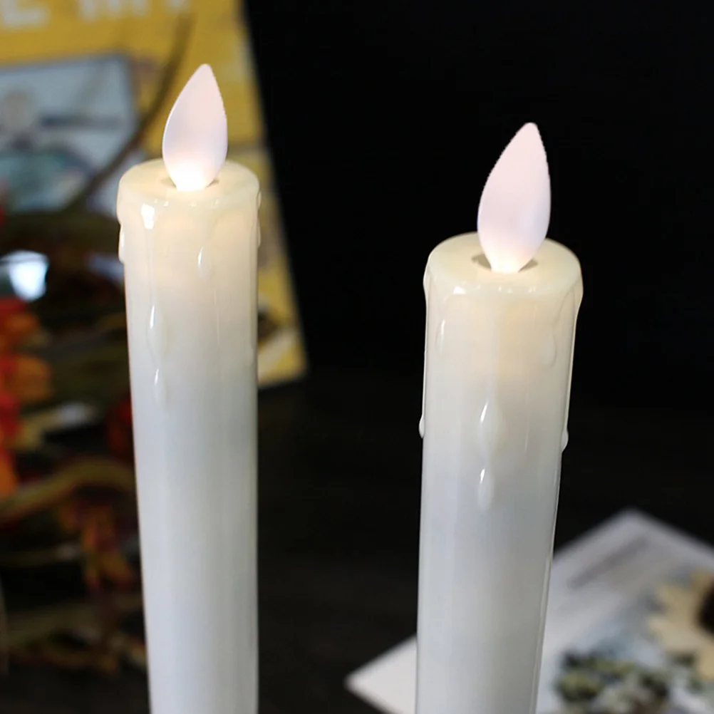 

2Pcs LED Flameless Flickering Taper Candles Remote Control Timer Window Pillar Holders Wedding Home Decor LED