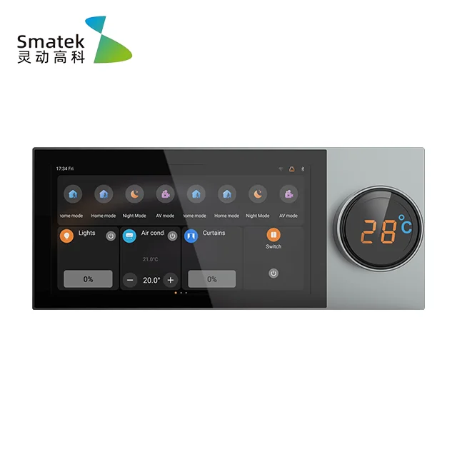 2026 Multi-functional 6 Inch KNX EIB Smart Home System Wall Switches Touch Screen Control Panel