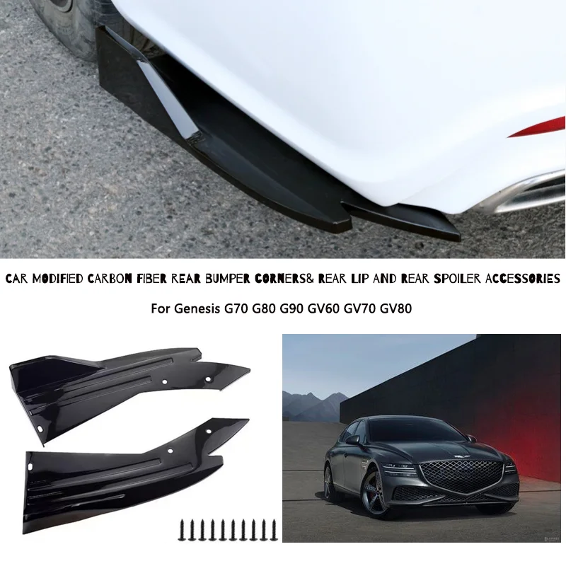 Rear Bumper Lip Diffuser Splitter Canard Protector Front For Genesis G70 G80 G90 GV60 GV70 GV80