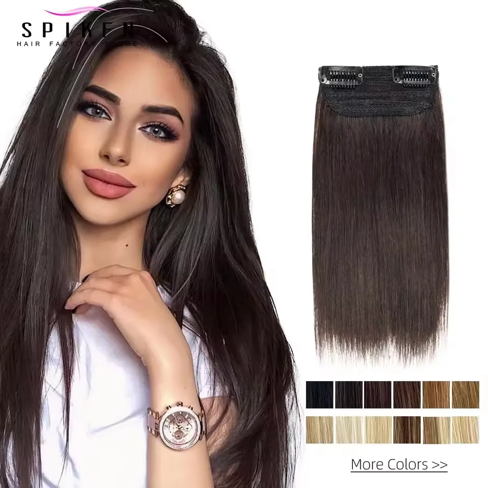 Mini grampo em uma peça almofada de cabelo em ambos os lados cabelo humano natural real 4 ''-12'' grampos de cabelo remy em extensões de cabelo humano