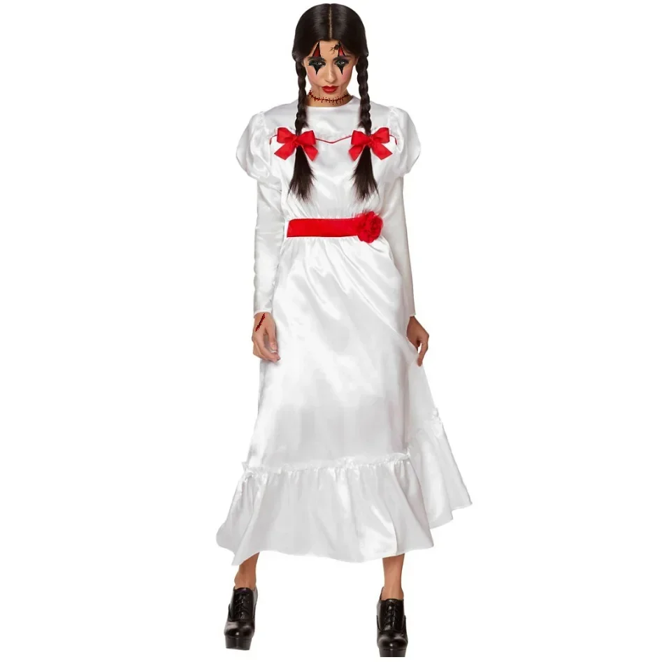 Halloween Women Adult Cosplay Annabelle Horror Ghost Doll Costume