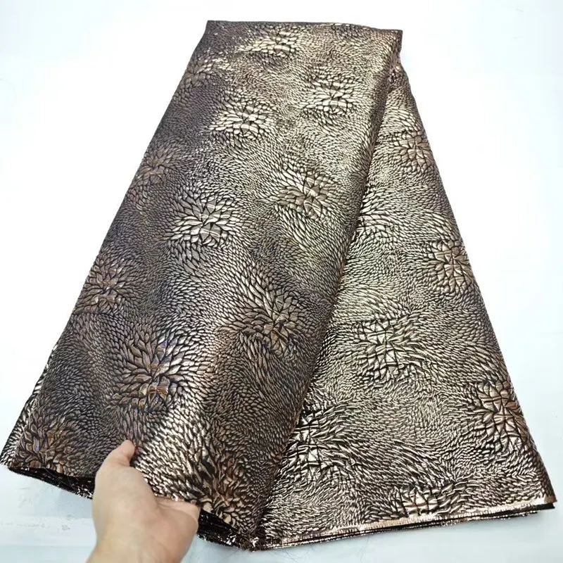 Luxury African Tulle Brocade Lace Fabric 2024 High Quality 5 Yards French Gilding Lace Fabric For Sewing Cloth Diy Party ML8721