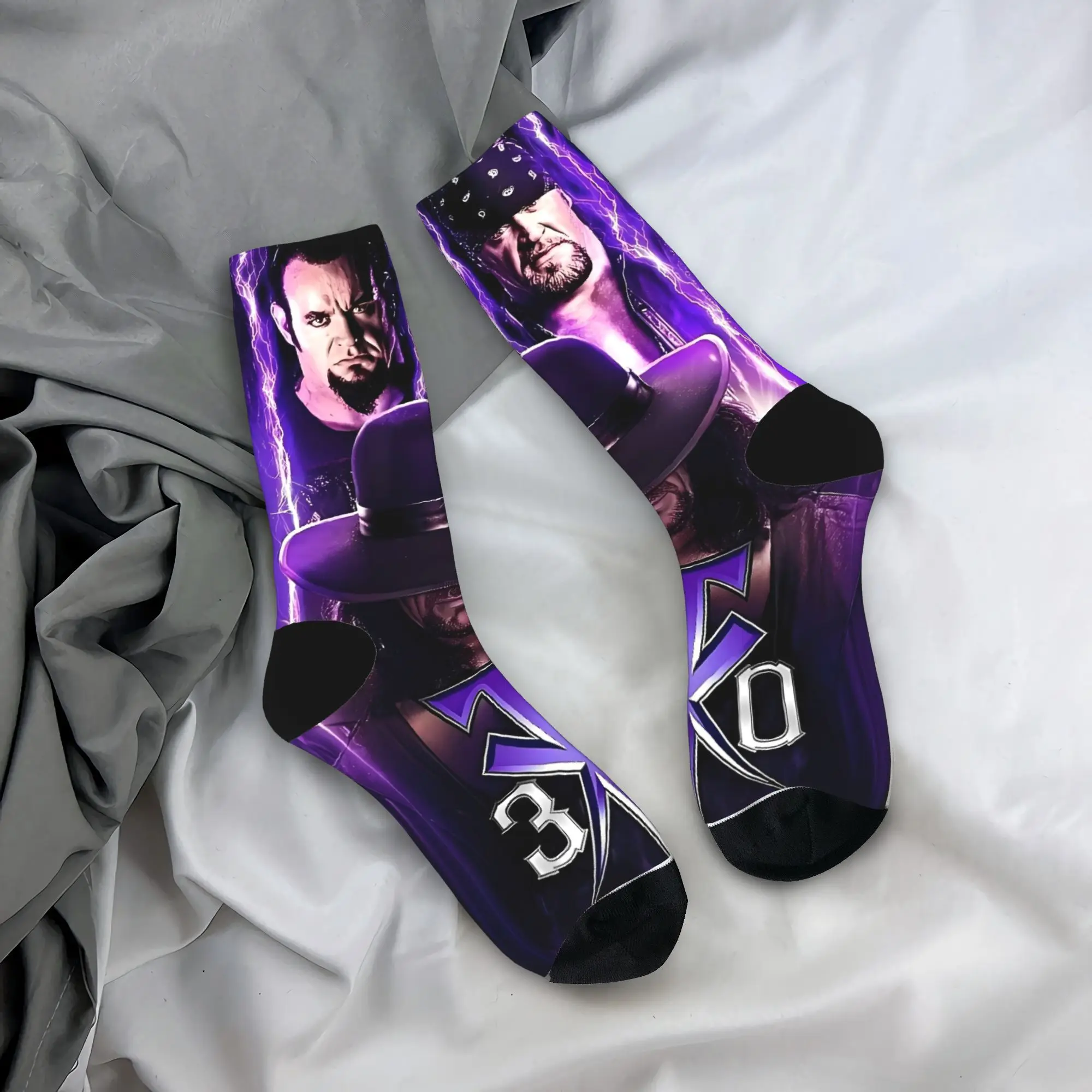

Couple Socks The Undertaker Wrestling Stockings Anti-Slip Warm Soft Socks Winter Retro Graphic Outdoor Socks