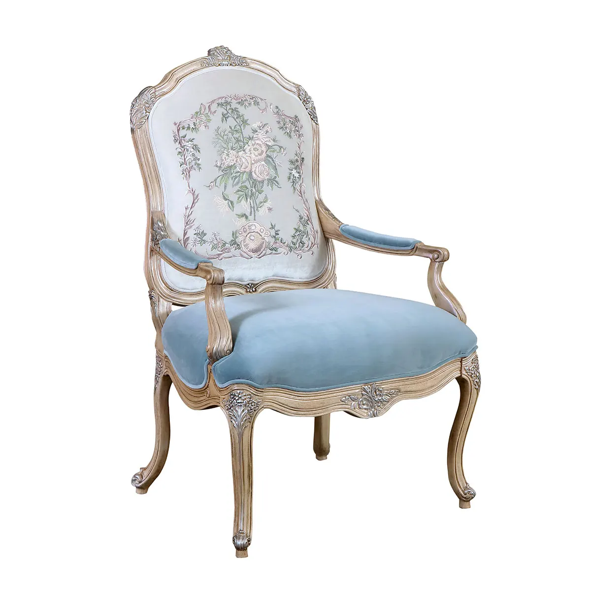 

French Chanson Lounge Chair Living Room Sofa Chair Balcony Embroidery Lounge